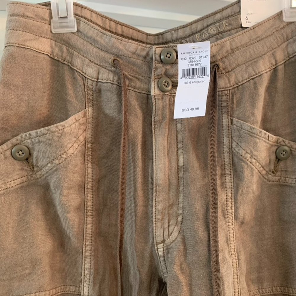 American Eagle Linen Cargo Pants